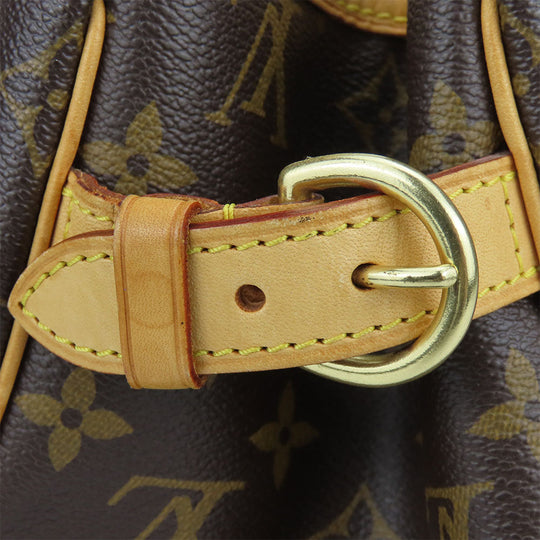 LOUIS VUITTON Handbag M51156 Monogram, Tanned Leather Brown Batignolles Women Used Authentic