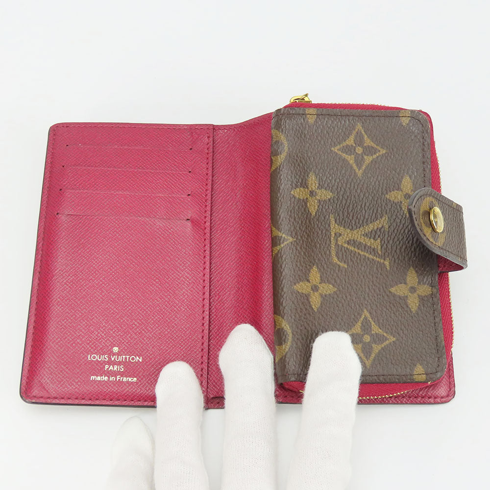 LOUIS VUITTON Bifold Wallet M69433 Monogram Fuchsia Portefeuille juliet Women Used Authentic