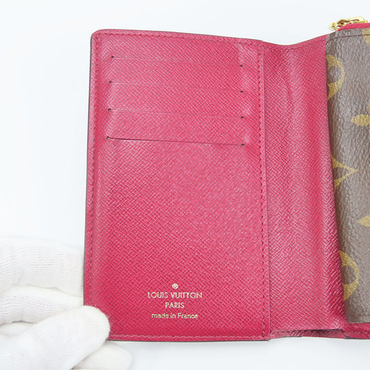 LOUIS VUITTON Bifold Wallet M69433 Monogram Fuchsia Portefeuille juliet Women Used Authentic