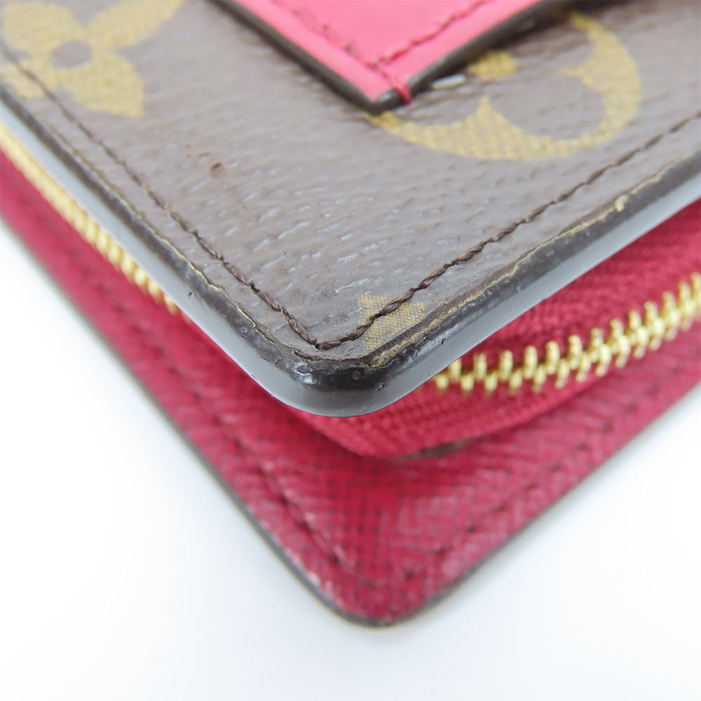 LOUIS VUITTON Bifold Wallet M69433 Monogram Fuchsia Portefeuille juliet Women Used Authentic