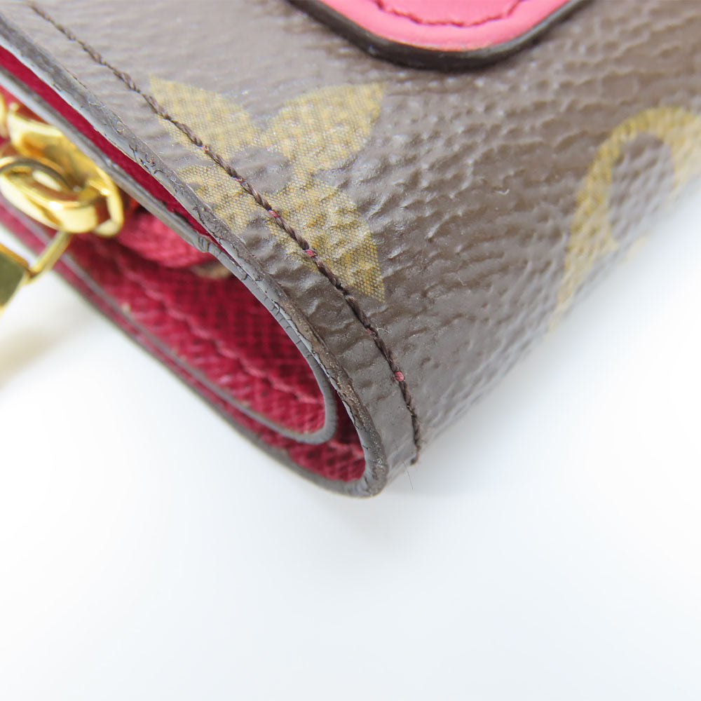LOUIS VUITTON Bifold Wallet M69433 Monogram Fuchsia Portefeuille juliet Women Used Authentic