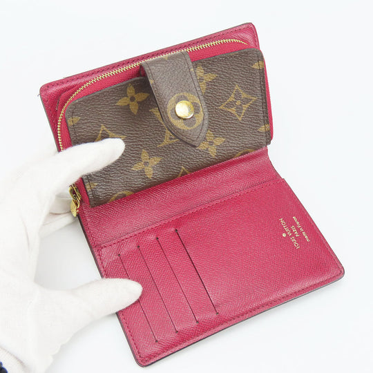 LOUIS VUITTON Bifold Wallet M69433 Monogram Fuchsia Portefeuille juliet Women Used Authentic