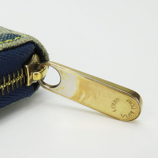 LOUIS VUITTON Long Wallet Purse M95341 Monogram denim Blue type Zippy wallet