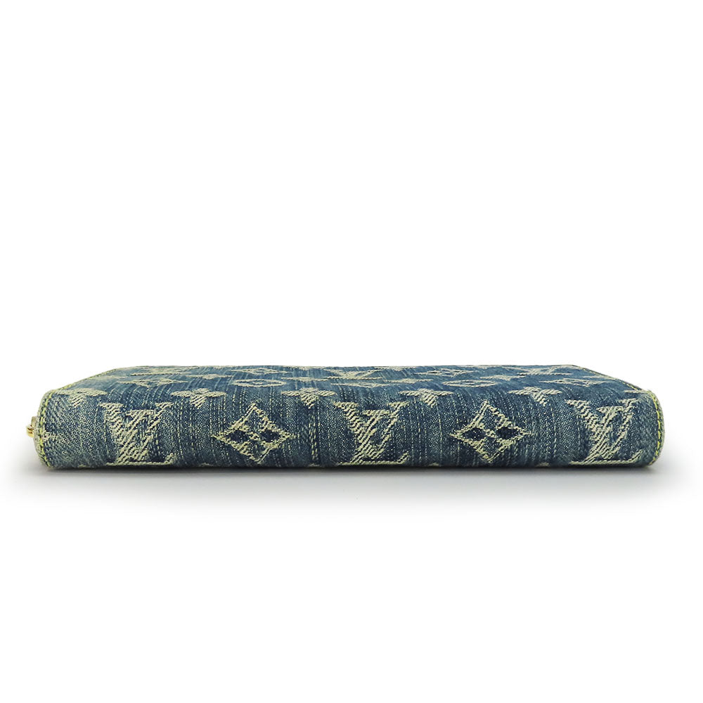 LOUIS VUITTON Long Wallet Purse M95341 Monogram denim Blue type Zippy wallet