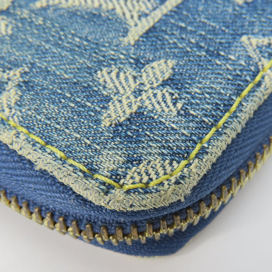 LOUIS VUITTON Long Wallet Purse M95341 Monogram denim Blue type Zippy wallet