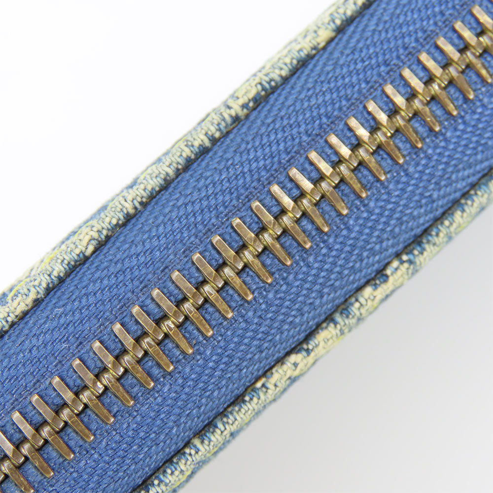 LOUIS VUITTON Long Wallet Purse M95341 Monogram denim Blue type Zippy wallet