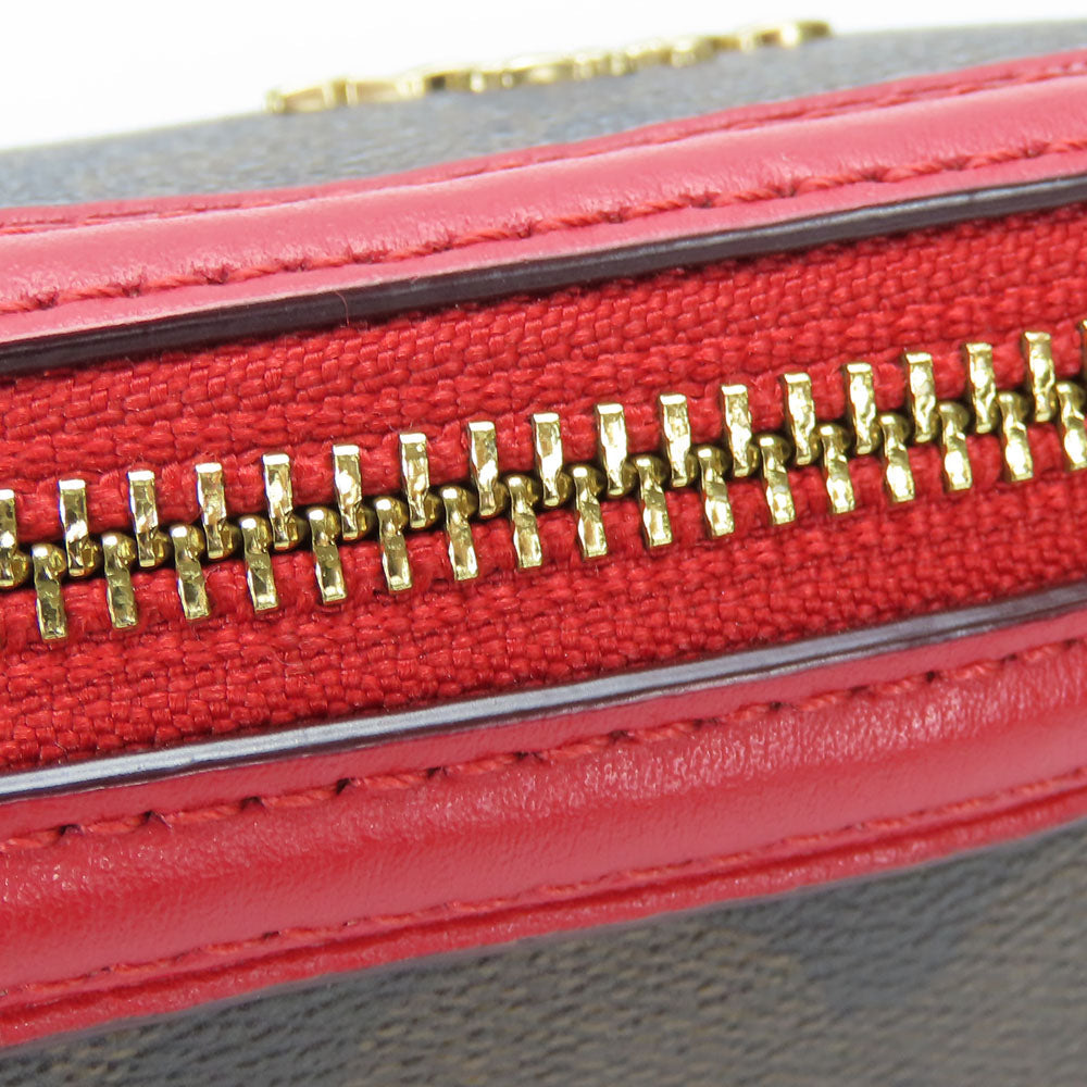 COACH Shoulder Bag F76674 leather Red Women Used Authentic