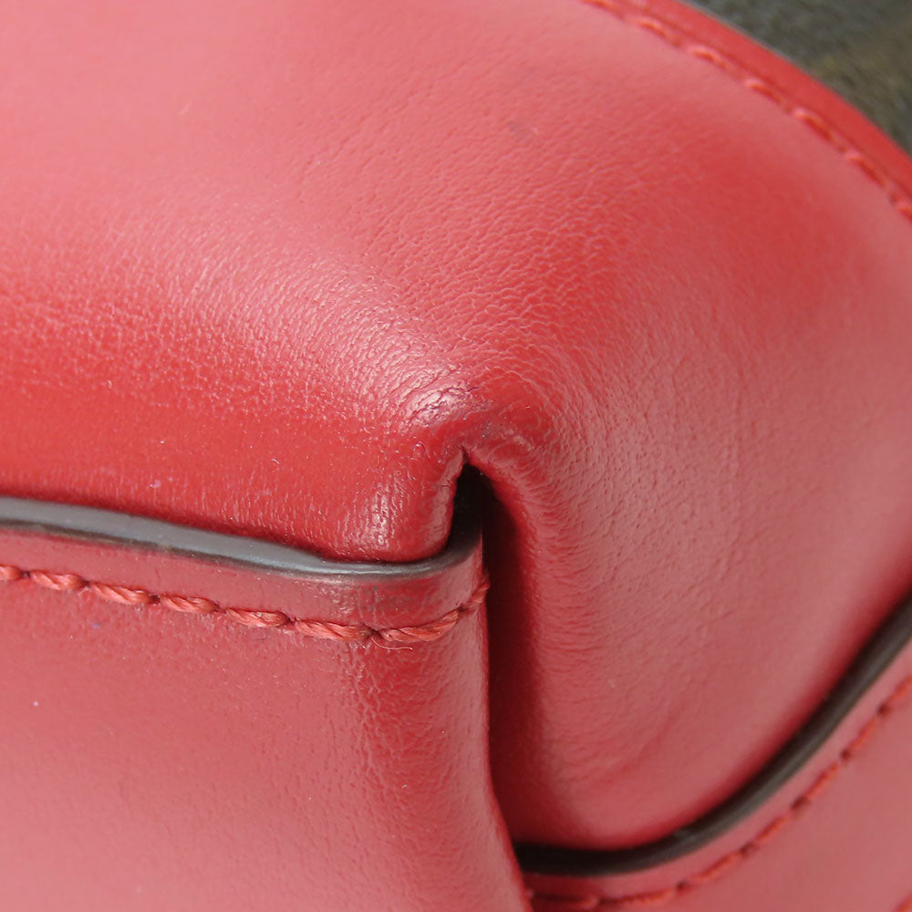 COACH Shoulder Bag F76674 leather Red Women Used Authentic