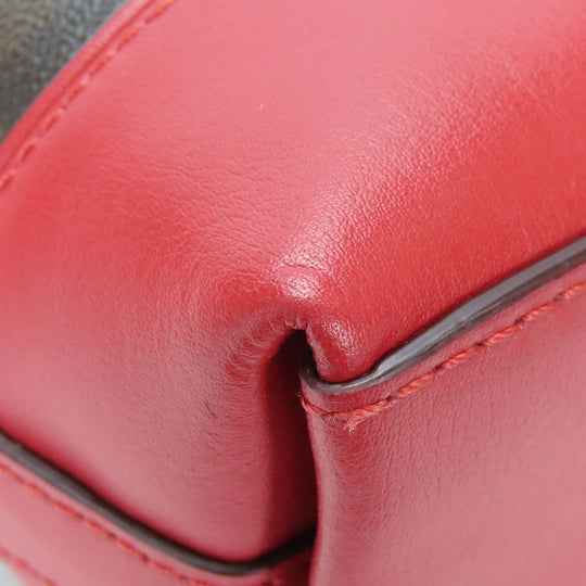 COACH Shoulder Bag F76674 leather Red Women Used Authentic