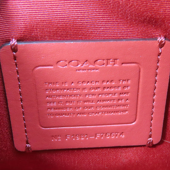 COACH Shoulder Bag F76674 leather Red Women Used Authentic