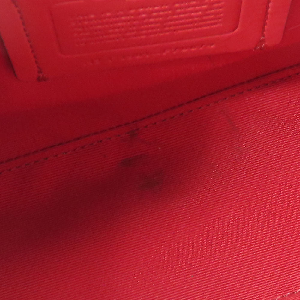 COACH Shoulder Bag F76674 leather Red Women Used Authentic
