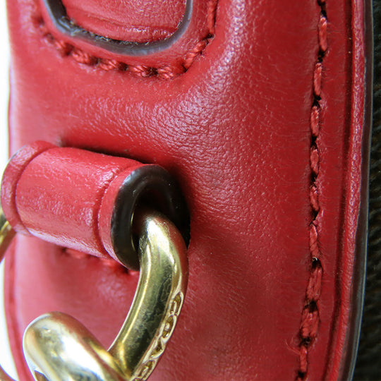 COACH Shoulder Bag F76674 leather Red Women Used Authentic