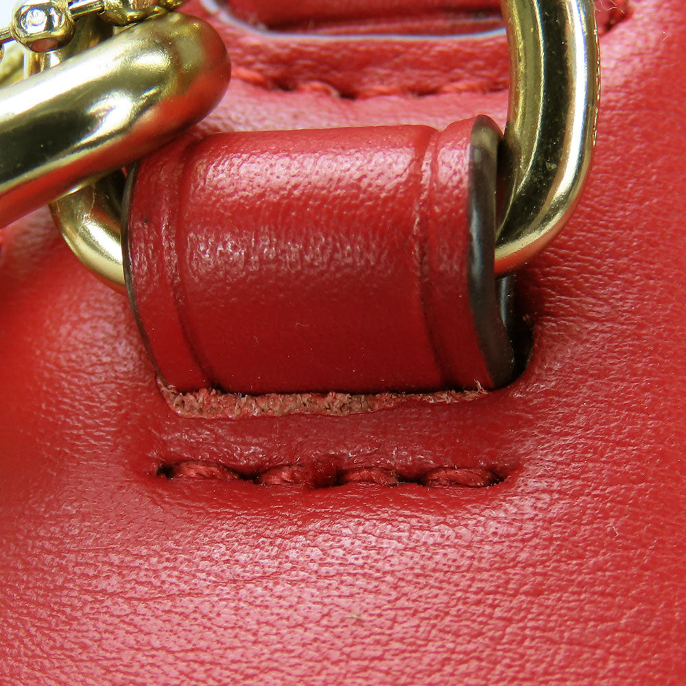 COACH Shoulder Bag F76674 leather Red Women Used Authentic