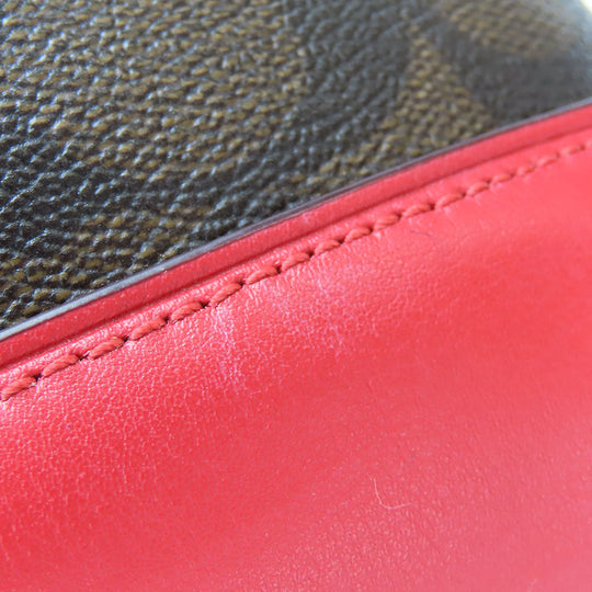 COACH Shoulder Bag F76674 leather Red Women Used Authentic