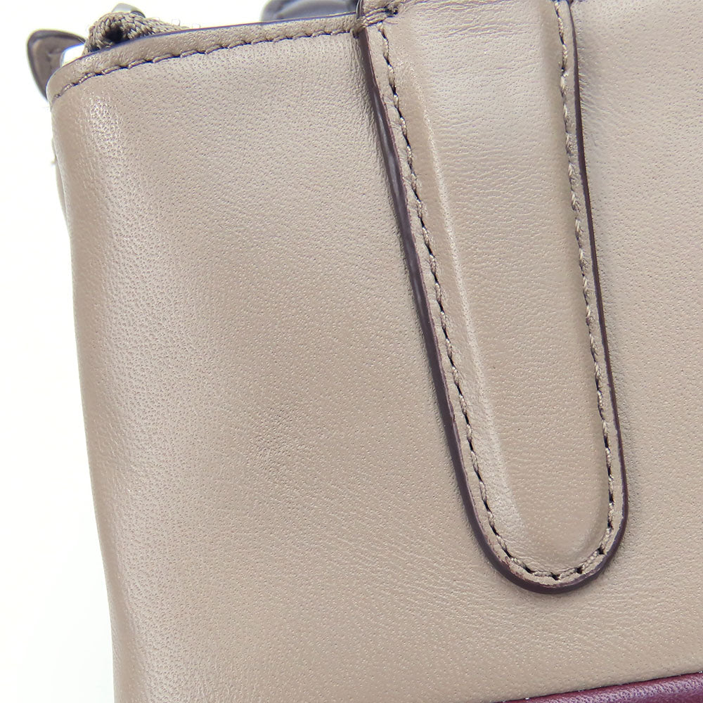 COACH Shoulder Bag 32503 leather Brown Mini Borough Women Used Authentic