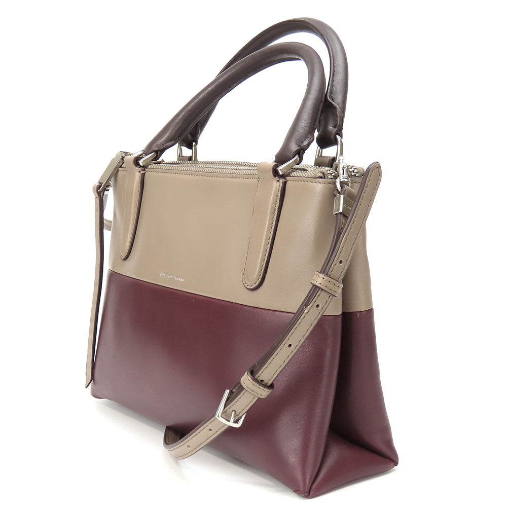 COACH Shoulder Bag 32503 leather Brown Mini Borough Women Used Authentic