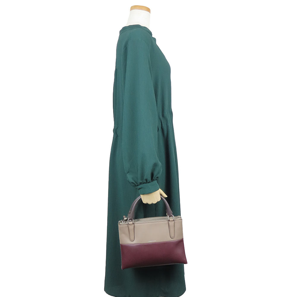 COACH Shoulder Bag 32503 leather Brown Mini Borough Women Used Authentic