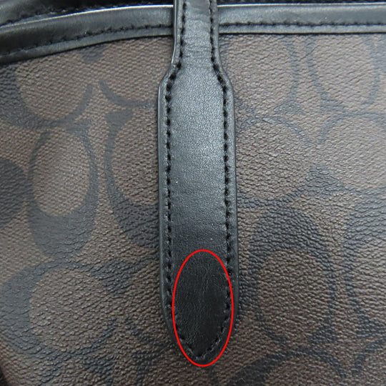 COACH Tote Bag 5696 PVC, Leather black Women Used Authentic