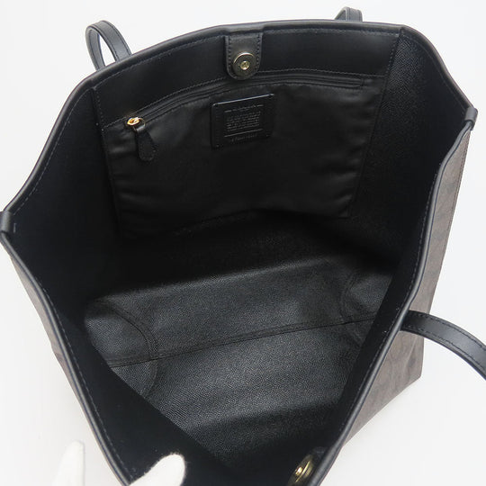 COACH Tote Bag 5696 PVC, Leather black Women Used Authentic