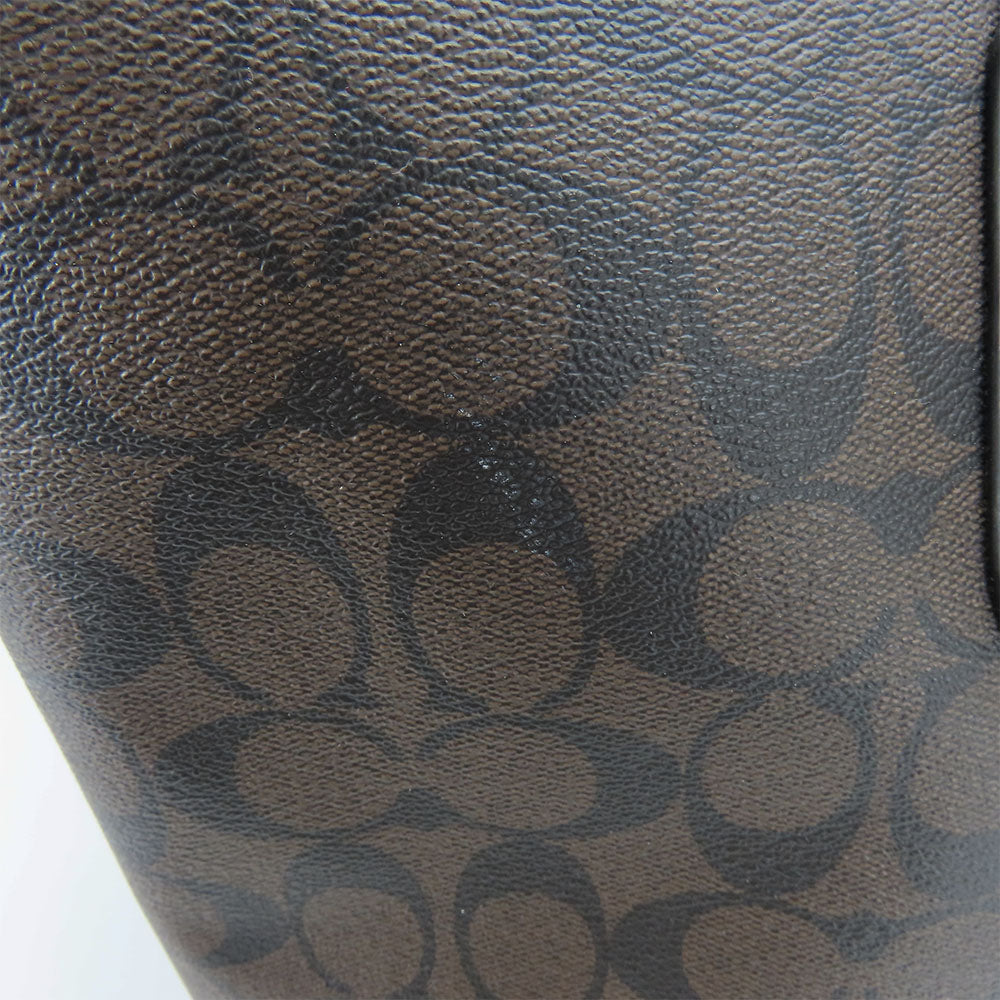 COACH Tote Bag 5696 PVC, Leather black Women Used Authentic