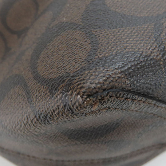 COACH Tote Bag 5696 PVC, Leather black Women Used Authentic