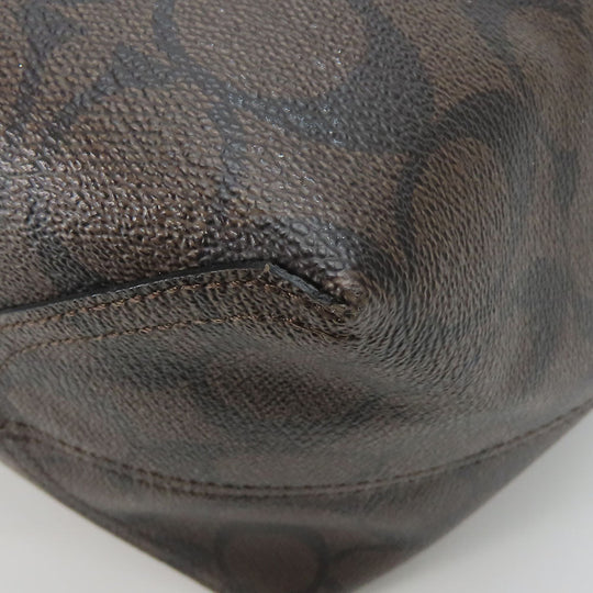 COACH Tote Bag 5696 PVC, Leather black Women Used Authentic