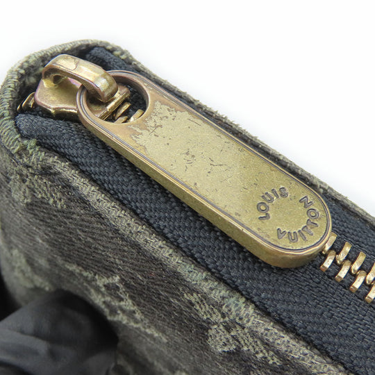LOUIS VUITTON Long Wallet Purse M95614 Monogram denim Noir Zip Around Zippy wallet unisex(Unisex) Used Authentic