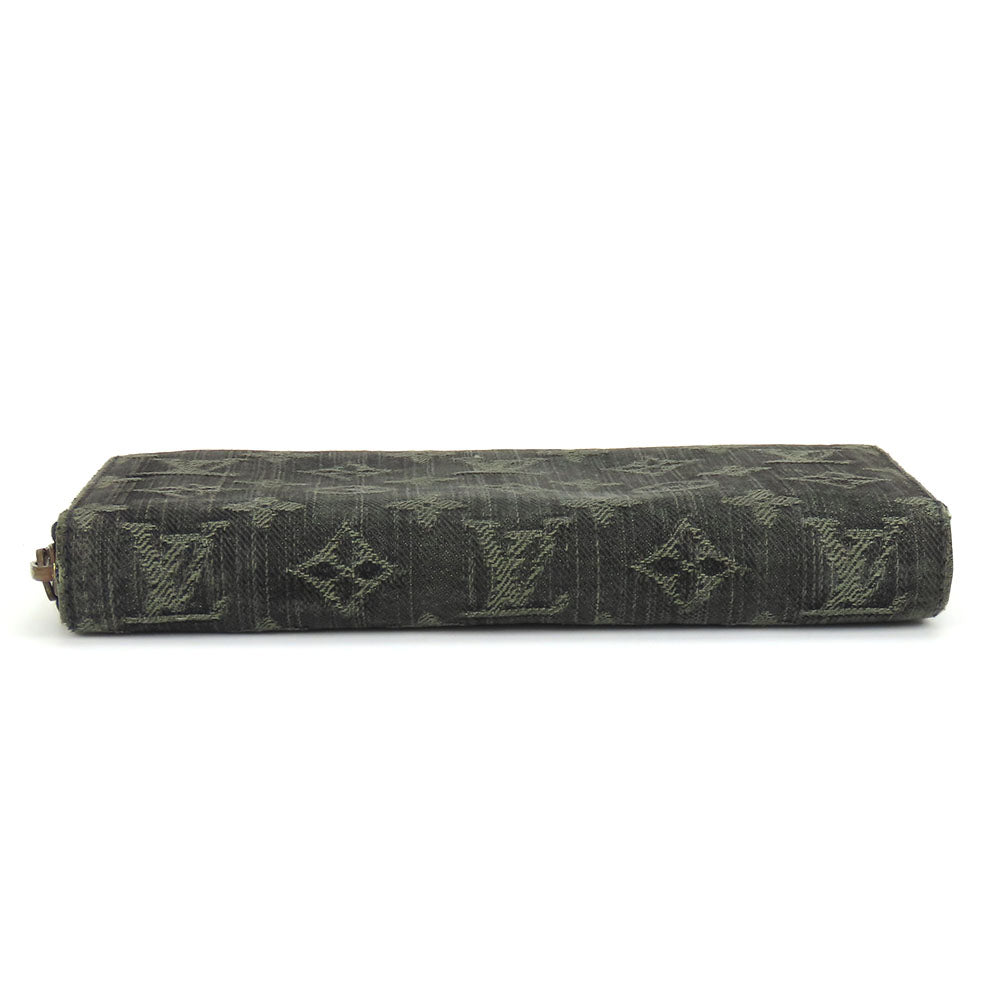 LOUIS VUITTON Long Wallet Purse M95614 Monogram denim Noir Zip Around Zippy wallet unisex(Unisex) Used Authentic