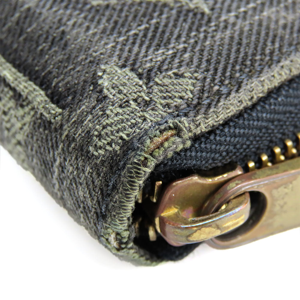 LOUIS VUITTON Long Wallet Purse M95614 Monogram denim Noir Zip Around Zippy wallet unisex(Unisex) Used Authentic