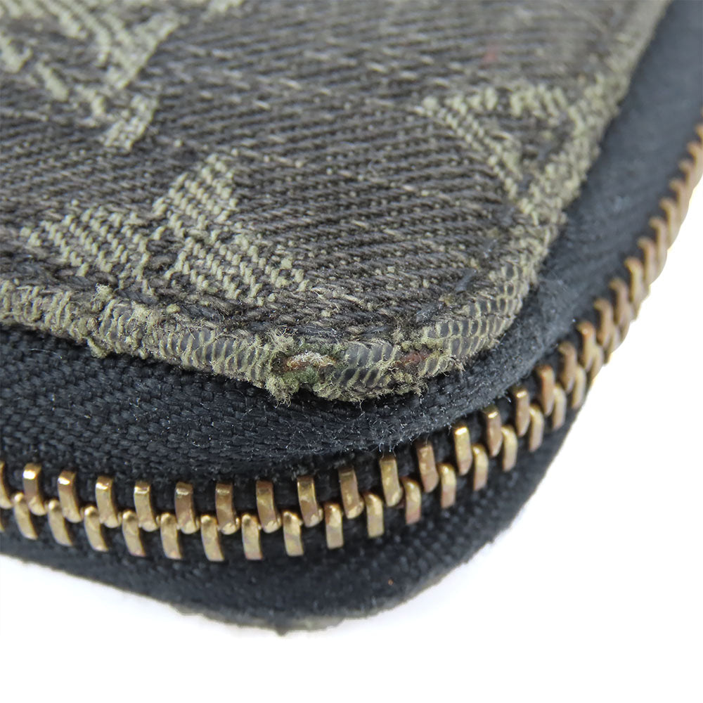 LOUIS VUITTON Long Wallet Purse M95614 Monogram denim Noir Zip Around Zippy wallet unisex(Unisex) Used Authentic