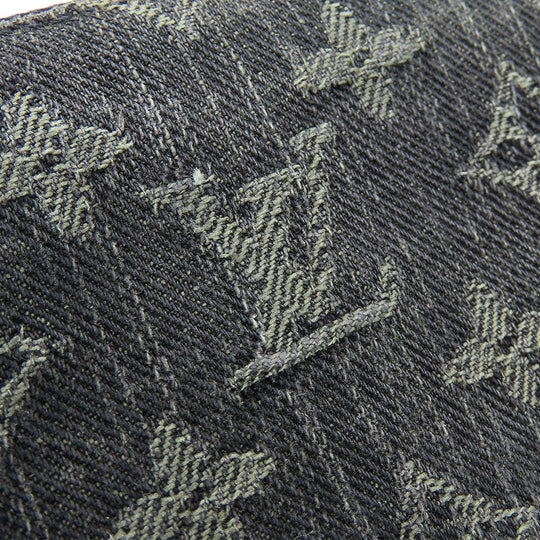 LOUIS VUITTON Long Wallet Purse M95614 Monogram denim Noir Zip Around Zippy wallet unisex(Unisex) Used Authentic