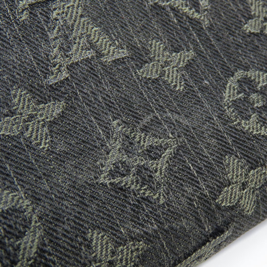 LOUIS VUITTON Long Wallet Purse M95614 Monogram denim Noir Zip Around Zippy wallet unisex(Unisex) Used Authentic