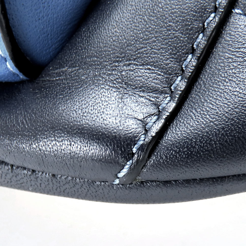 COACH Sling bag CE552 leather Navy Quilting and Coach Stamp mens Used Authentic