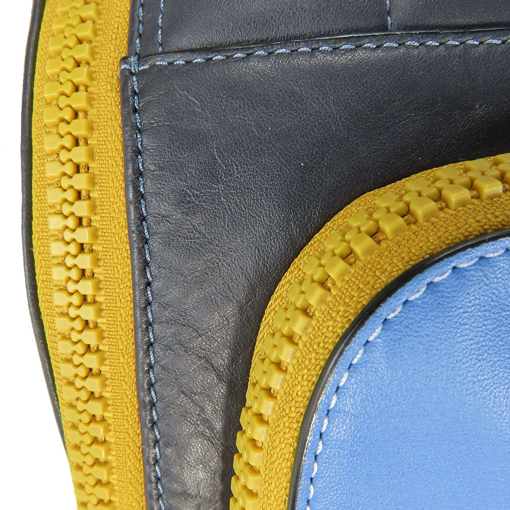 COACH Sling bag CE552 leather Navy Quilting and Coach Stamp mens Used Authentic