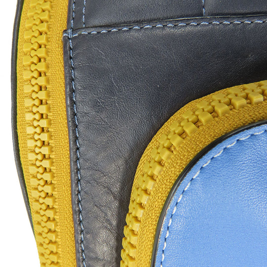 COACH Sling bag CE552 leather Navy Quilting and Coach Stamp mens Used Authentic