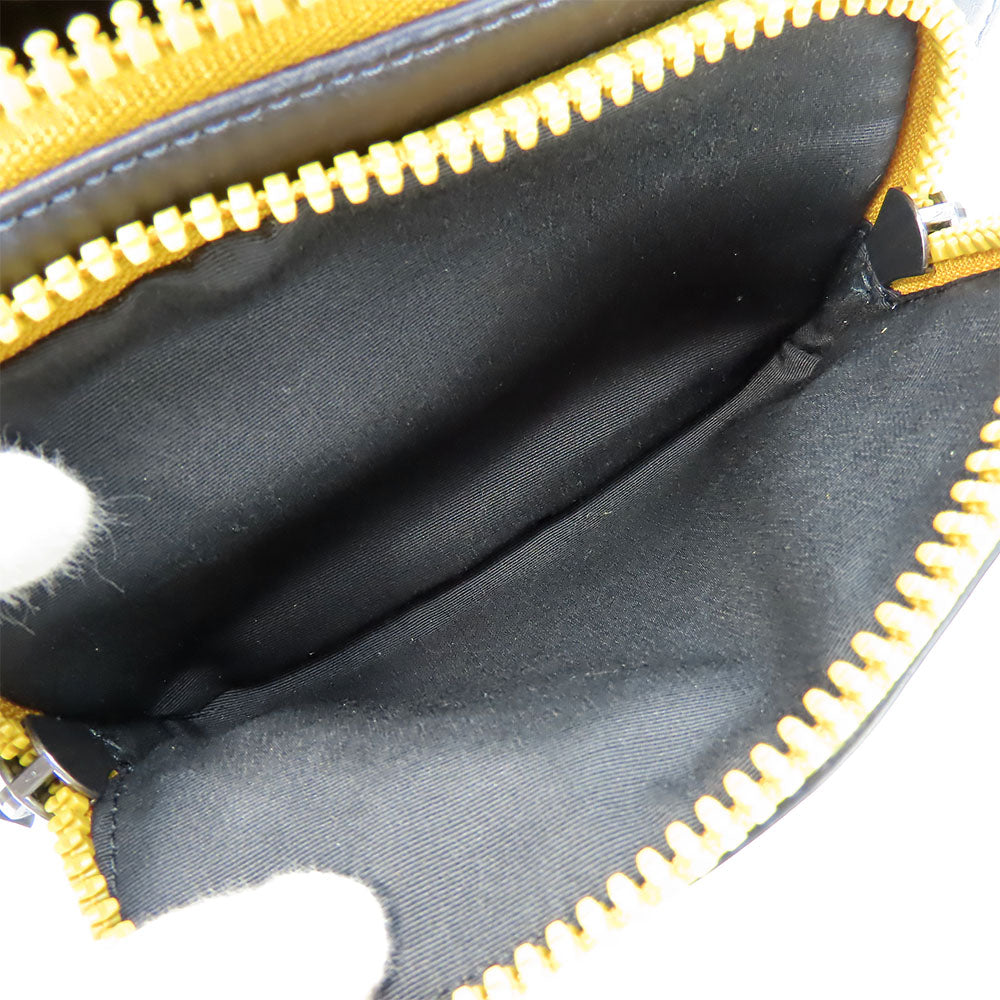 COACH Sling bag CE552 leather Navy Quilting and Coach Stamp mens Used Authentic