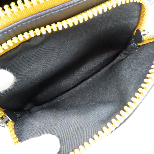 COACH Sling bag CE552 leather Navy Quilting and Coach Stamp mens Used Authentic