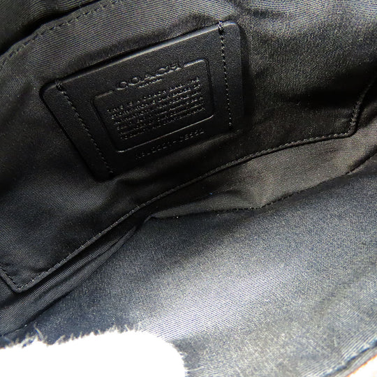 COACH Sling bag CE552 leather Navy Quilting and Coach Stamp mens Used Authentic