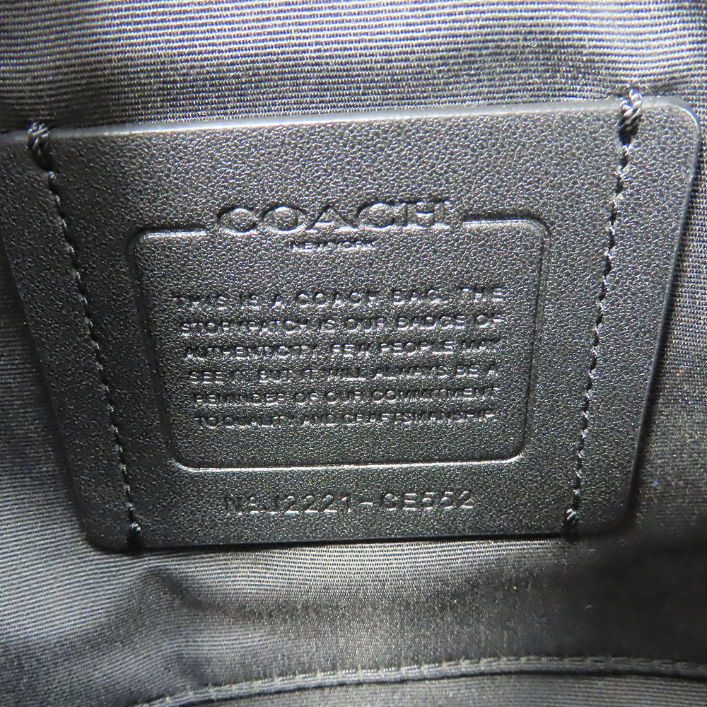 COACH Sling bag CE552 leather Navy Quilting and Coach Stamp mens Used Authentic