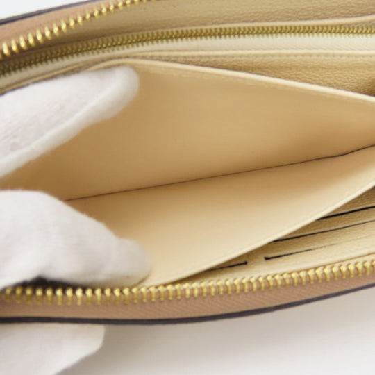 LOUIS VUITTON Long Wallet Purse M80116 Monogram Ann Platt Cream/Bois Rose Zippy wallet