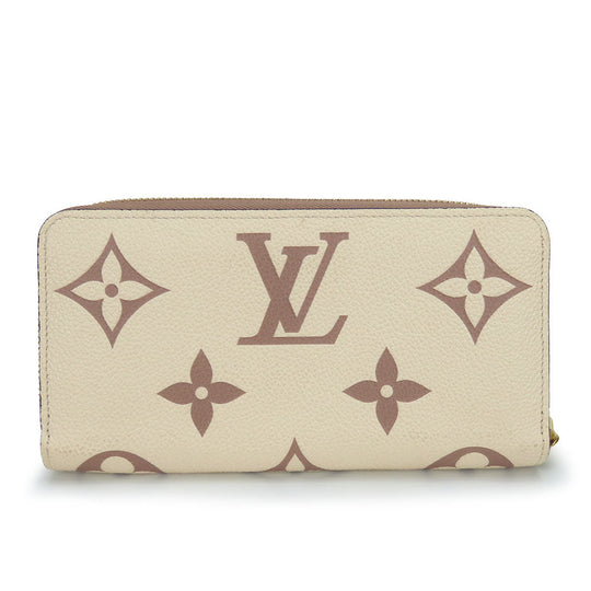 LOUIS VUITTON Long Wallet Purse M80116 Monogram Ann Platt Cream/Bois Rose Zippy wallet