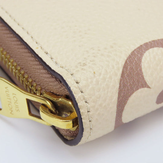 LOUIS VUITTON Long Wallet Purse M80116 Monogram Ann Platt Cream/Bois Rose Zippy wallet