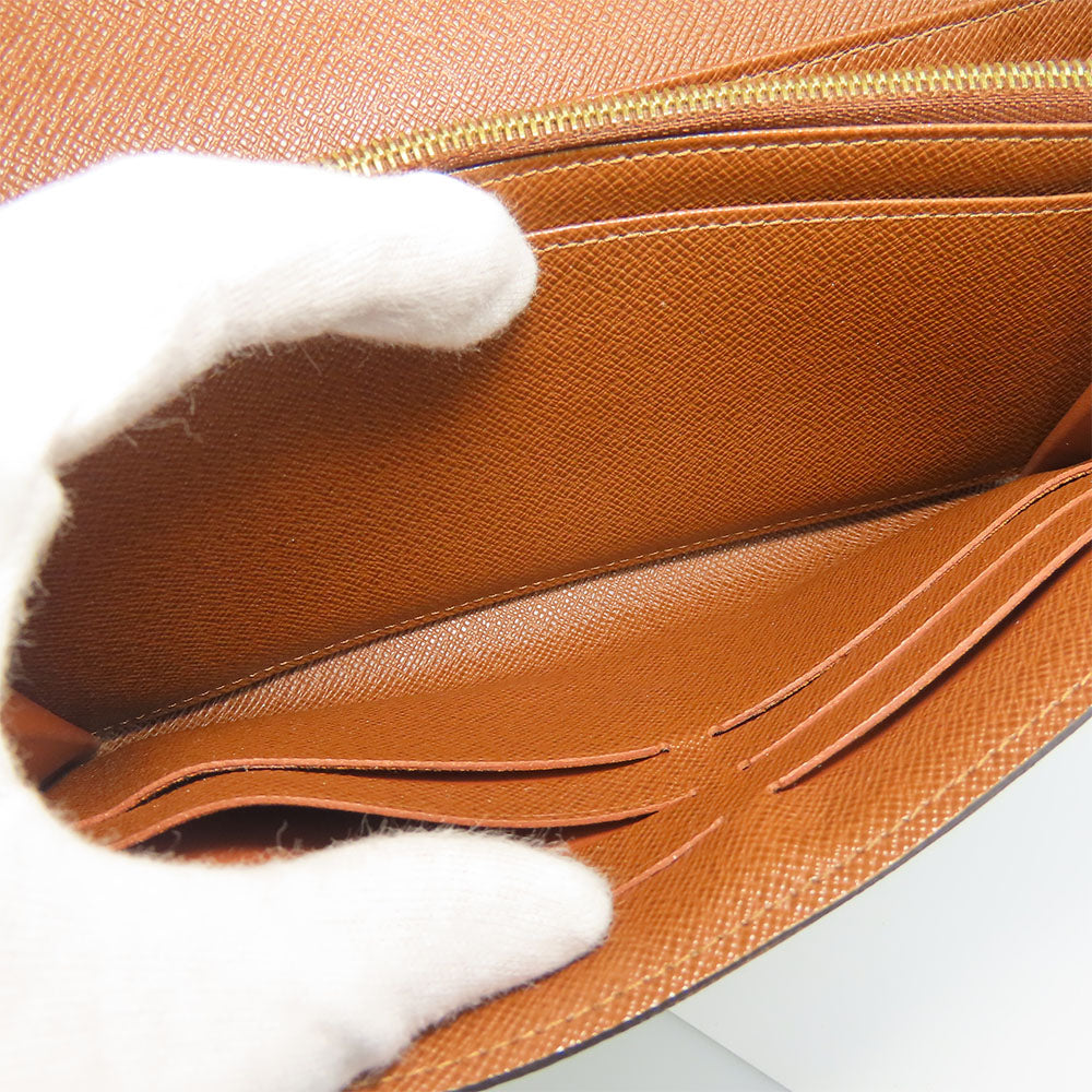 LOUIS VUITTON Long Wallet Purse M60531 Monogram Brown Portefeuille Sara Women Used Authentic