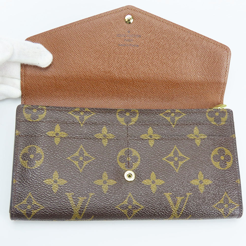 LOUIS VUITTON Long Wallet Purse M60531 Monogram Brown Portefeuille Sara Women Used Authentic