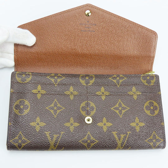 LOUIS VUITTON Long Wallet Purse M60531 Monogram Brown Portefeuille Sara Women Used Authentic