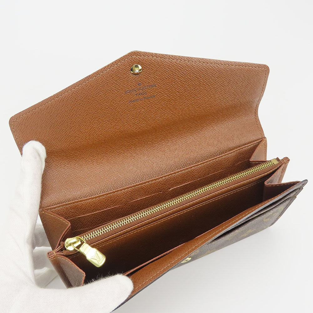 LOUIS VUITTON Long Wallet Purse M60531 Monogram Brown Portefeuille Sara Women Used Authentic