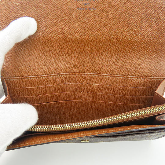 LOUIS VUITTON Long Wallet Purse M60531 Monogram Brown Portefeuille Sara Women Used Authentic