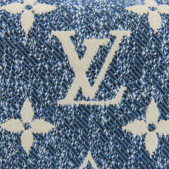 LOUIS VUITTON Long Wallet Purse M81183 Monogram, Jacquard Denim Marine Portefeuille Sarah Women Used Authentic