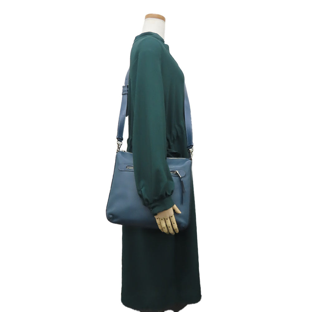 COACH Shoulder Bag F34823 leather blue Women Used Authentic