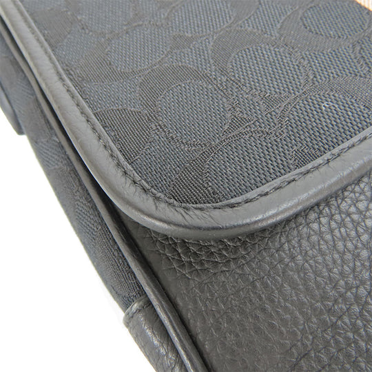 COACH Shoulder Bag C6583 Canvas, Leather black mens Used Authentic